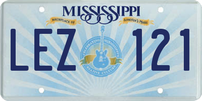 MS license plate LEZ121
