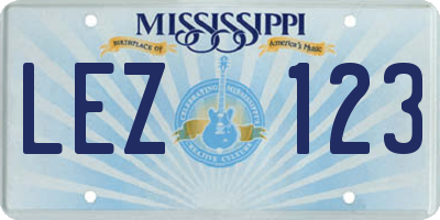 MS license plate LEZ123