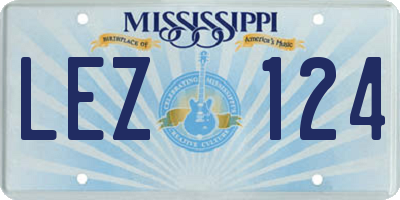 MS license plate LEZ124