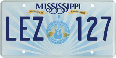 MS license plate LEZ127