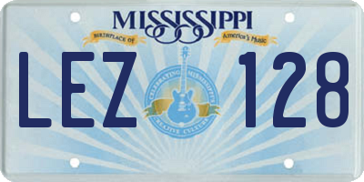 MS license plate LEZ128