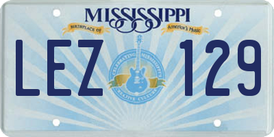 MS license plate LEZ129