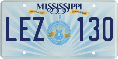 MS license plate LEZ130