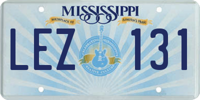 MS license plate LEZ131