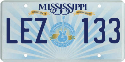 MS license plate LEZ133