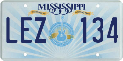 MS license plate LEZ134
