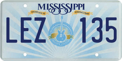 MS license plate LEZ135