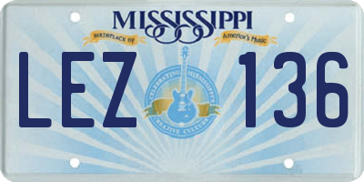 MS license plate LEZ136