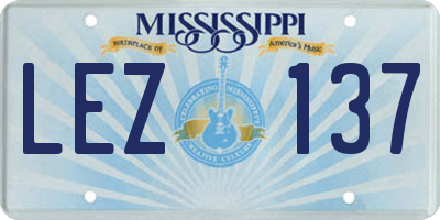 MS license plate LEZ137