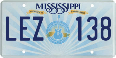 MS license plate LEZ138