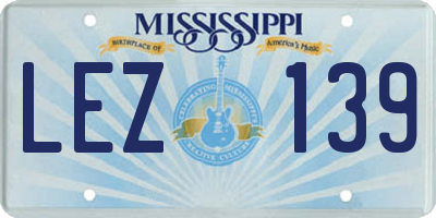 MS license plate LEZ139