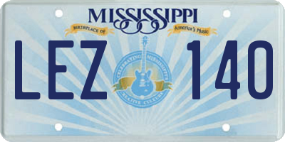 MS license plate LEZ140