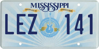 MS license plate LEZ141