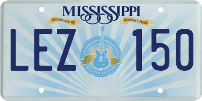 MS license plate LEZ150