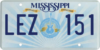 MS license plate LEZ151