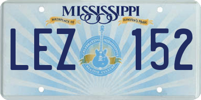 MS license plate LEZ152