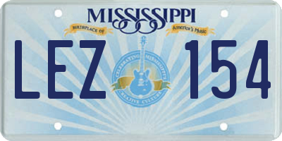 MS license plate LEZ154