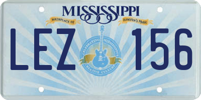 MS license plate LEZ156