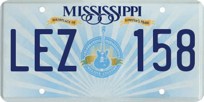 MS license plate LEZ158