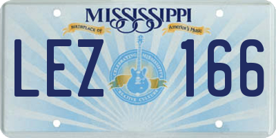 MS license plate LEZ166