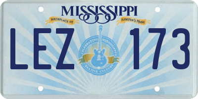 MS license plate LEZ173