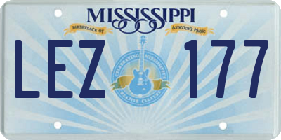 MS license plate LEZ177