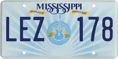 MS license plate LEZ178