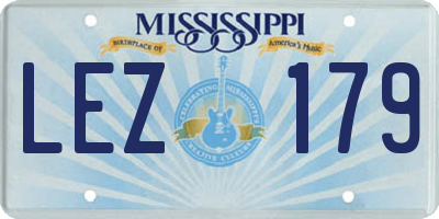 MS license plate LEZ179