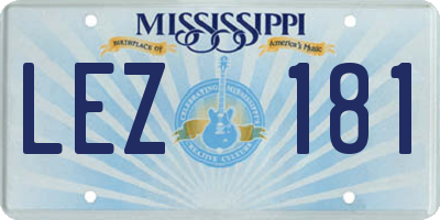 MS license plate LEZ181