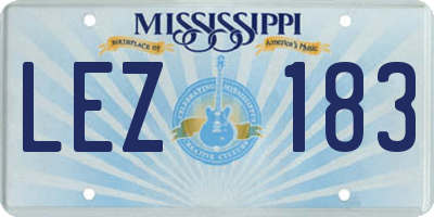 MS license plate LEZ183