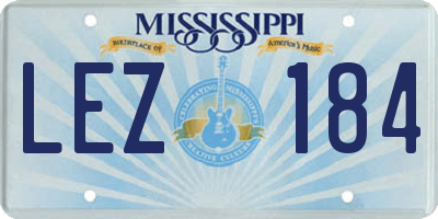 MS license plate LEZ184