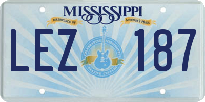 MS license plate LEZ187