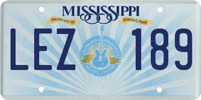 MS license plate LEZ189