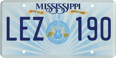 MS license plate LEZ190