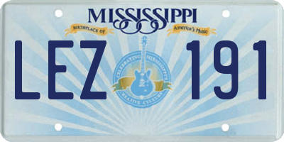 MS license plate LEZ191