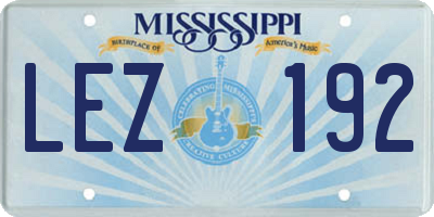 MS license plate LEZ192