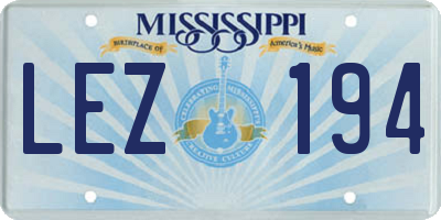 MS license plate LEZ194