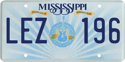 MS license plate LEZ196