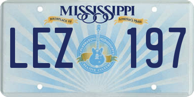 MS license plate LEZ197