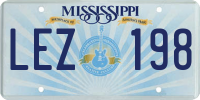 MS license plate LEZ198