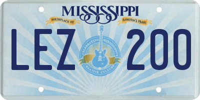 MS license plate LEZ200