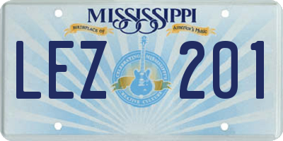 MS license plate LEZ201