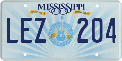 MS license plate LEZ204