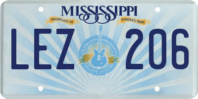 MS license plate LEZ206