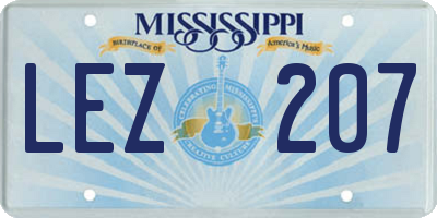 MS license plate LEZ207