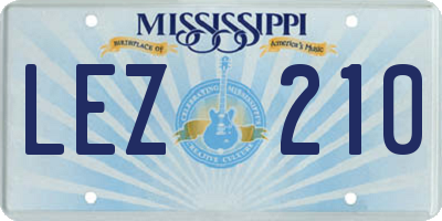MS license plate LEZ210