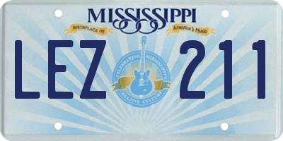 MS license plate LEZ211