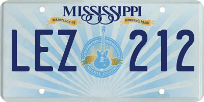 MS license plate LEZ212