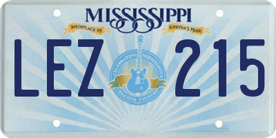 MS license plate LEZ215