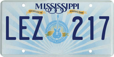 MS license plate LEZ217